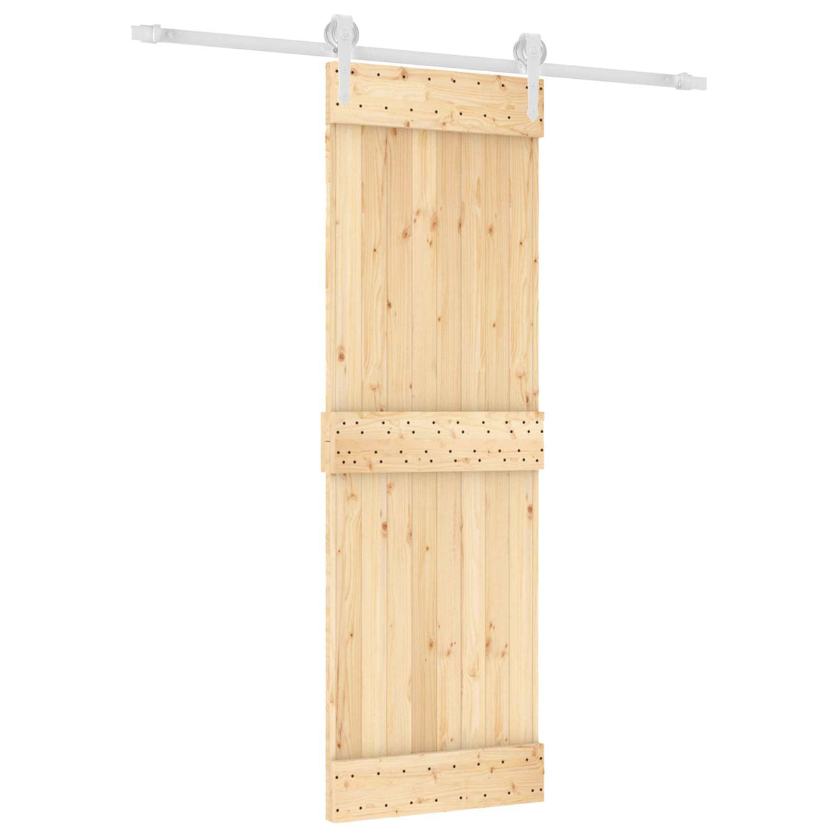 Skydedør Natur og hvid 70 x 210 cm Massivt Fyrretræ