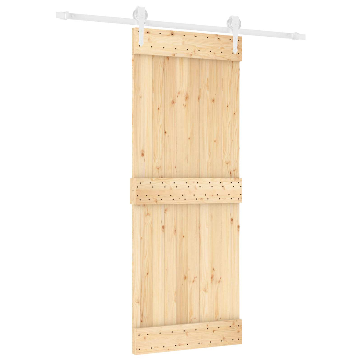 Skydedør 80 x 210 cm Massivt Fyrretræ (Ubehandlet)