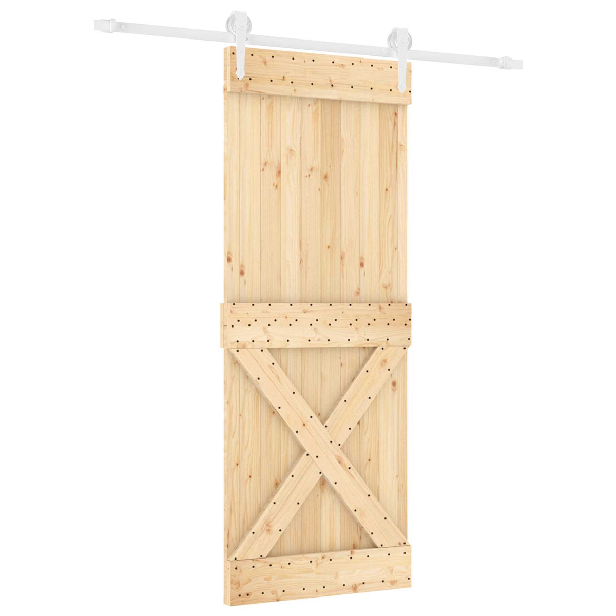 Skydedør 80 x 210 cm Massivt Fyrretræ (Ubehandlet)