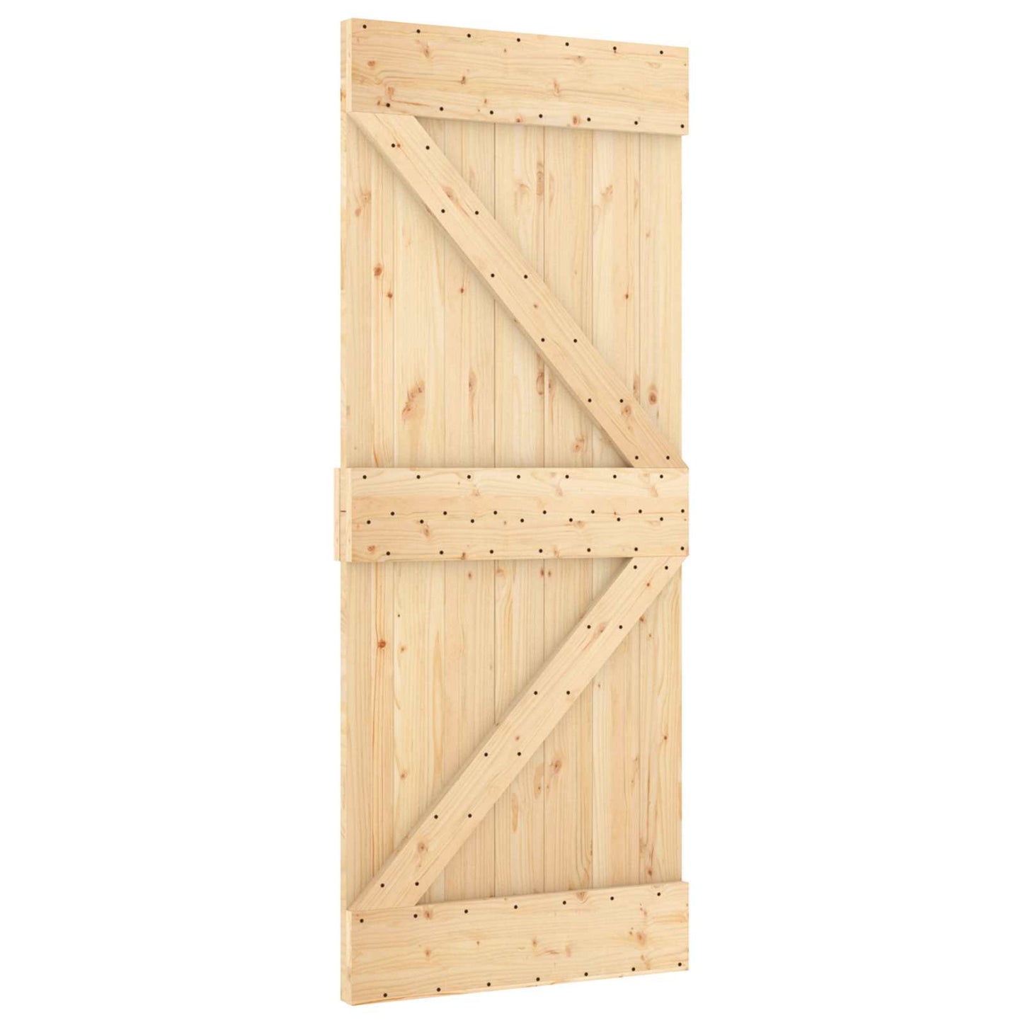 Skydedør 85 x 210 cm Massivt Fyrretræ (Ubehandlet)