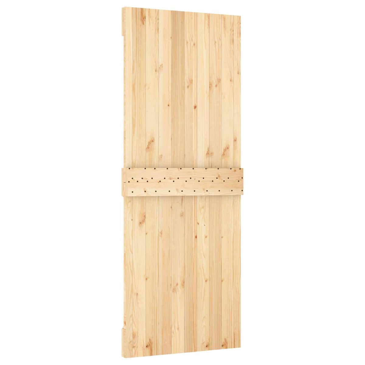 Skydedør Naturfarvet og sort 80 x 210 cm Massivt Fyrretræ