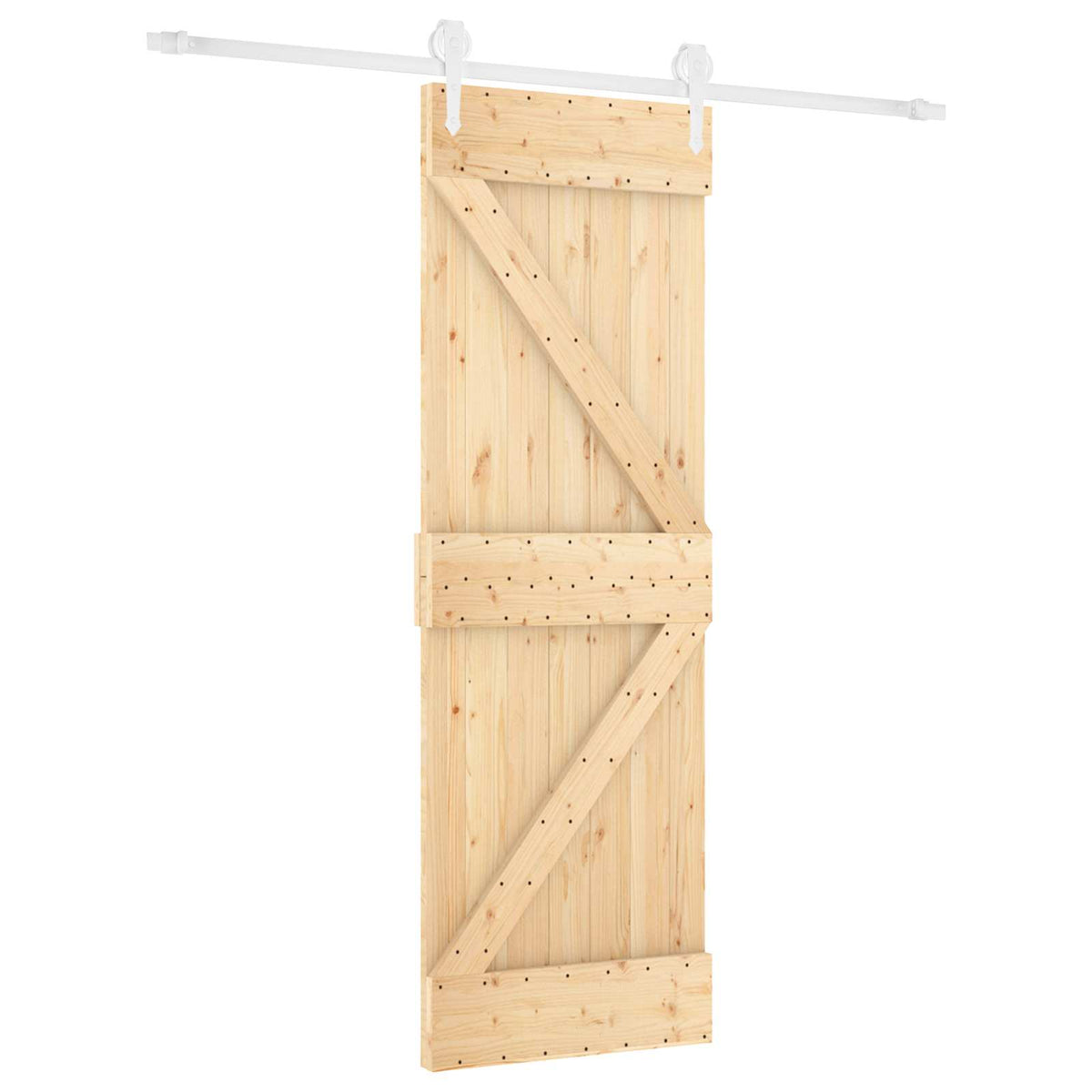 Skydedør Natur og hvid 70 x 210 cm Massivt Fyrretræ