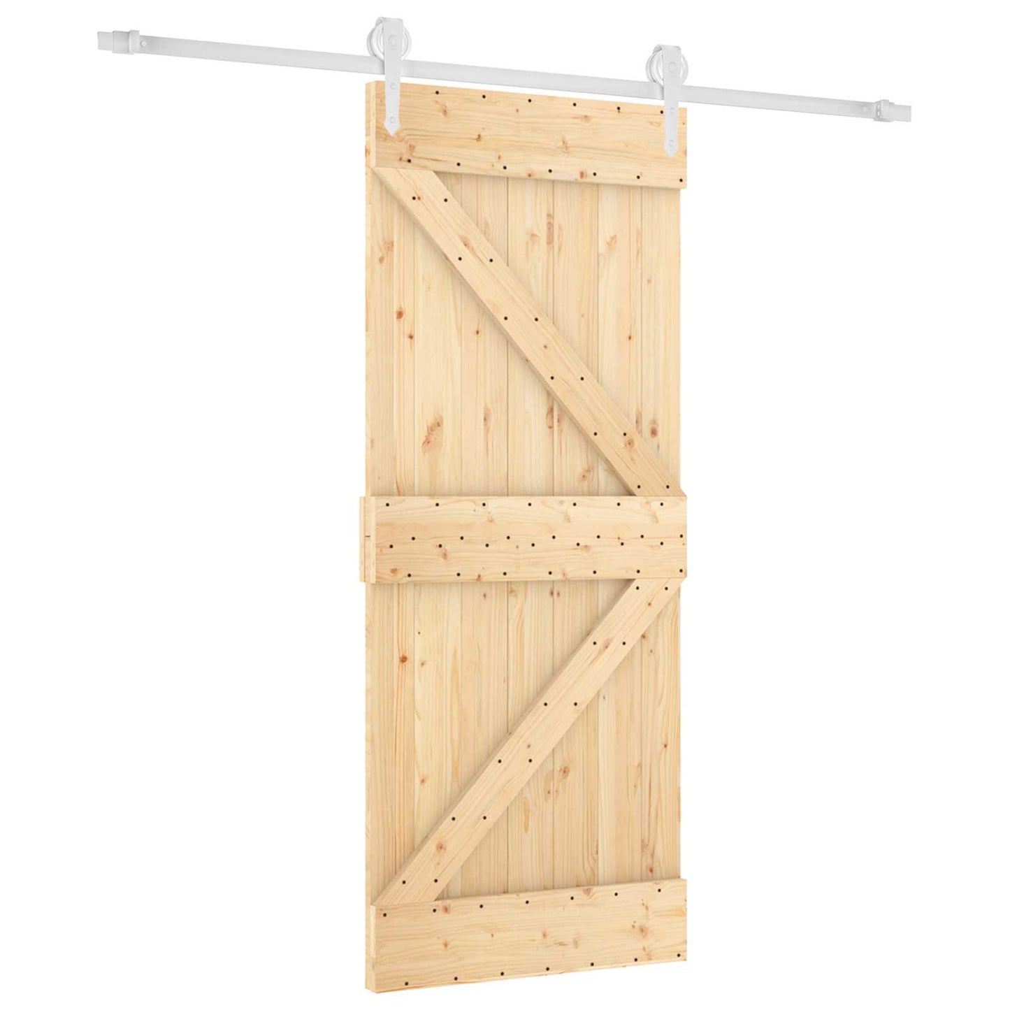 Skydedør 85 x 210 cm Massivt Fyrretræ (Ubehandlet)