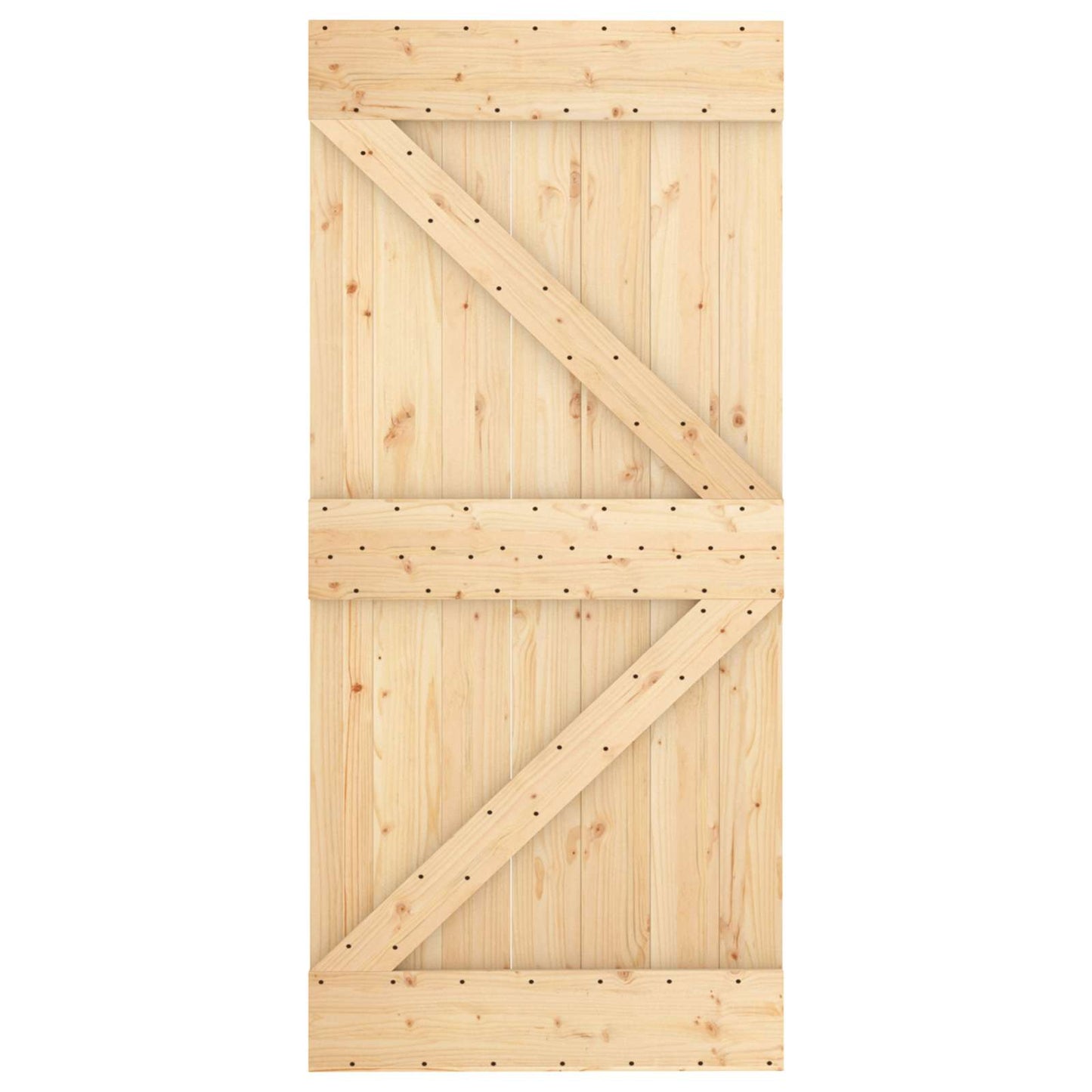 Skydedør 95 x 210 cm Massivt Fyrretræ (Ubehandlet)