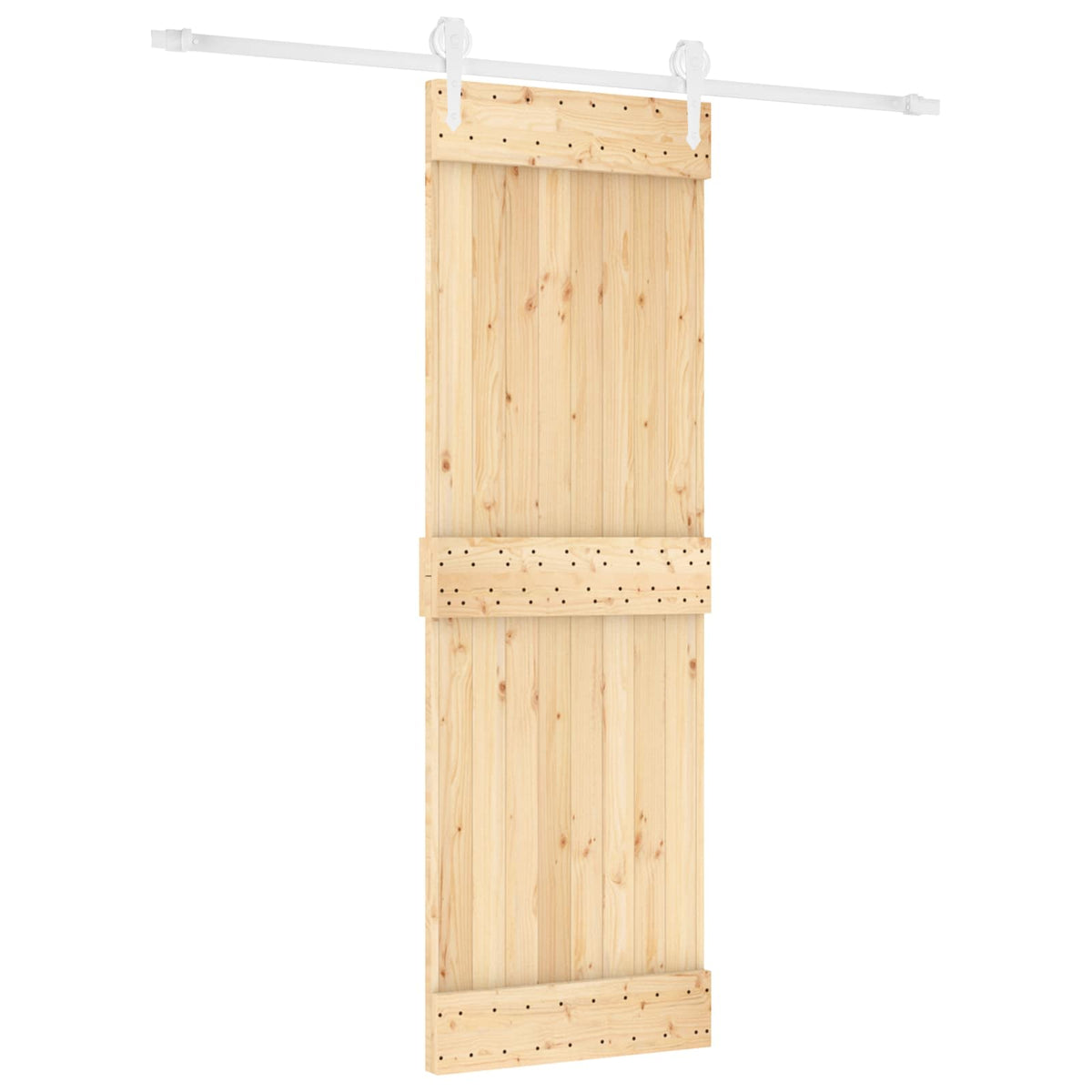Skydedør Natur og hvid 70 x 210 cm Massivt Fyrretræ