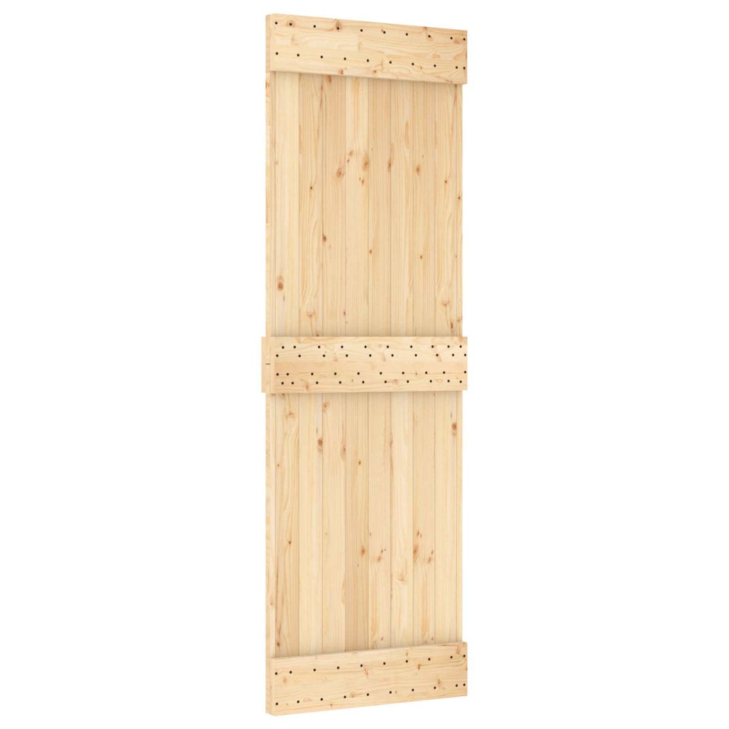Skydedør Natur og hvid 70 x 210 cm Massivt Fyrretræ