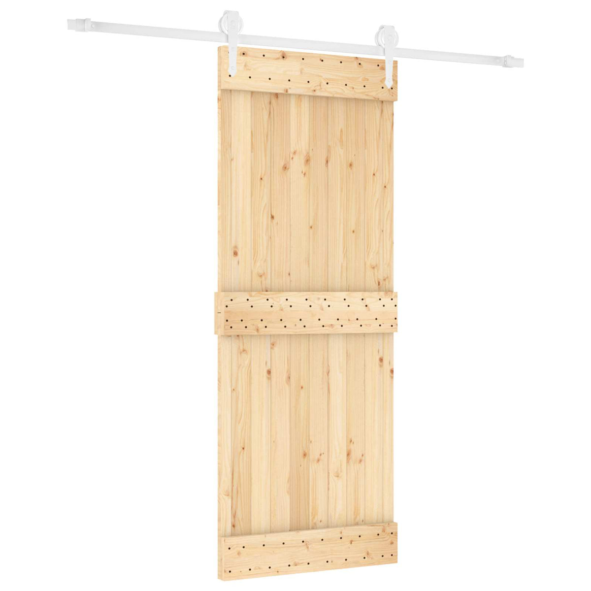 Skydedør 80 x 210 cm Massivt Fyrretræ (Ubehandlet)