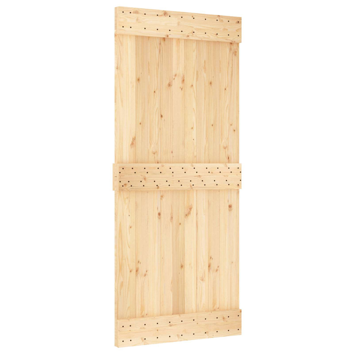 Skydedør 90 x 210 cm Massivt Fyrretræ (Ubehandlet)
