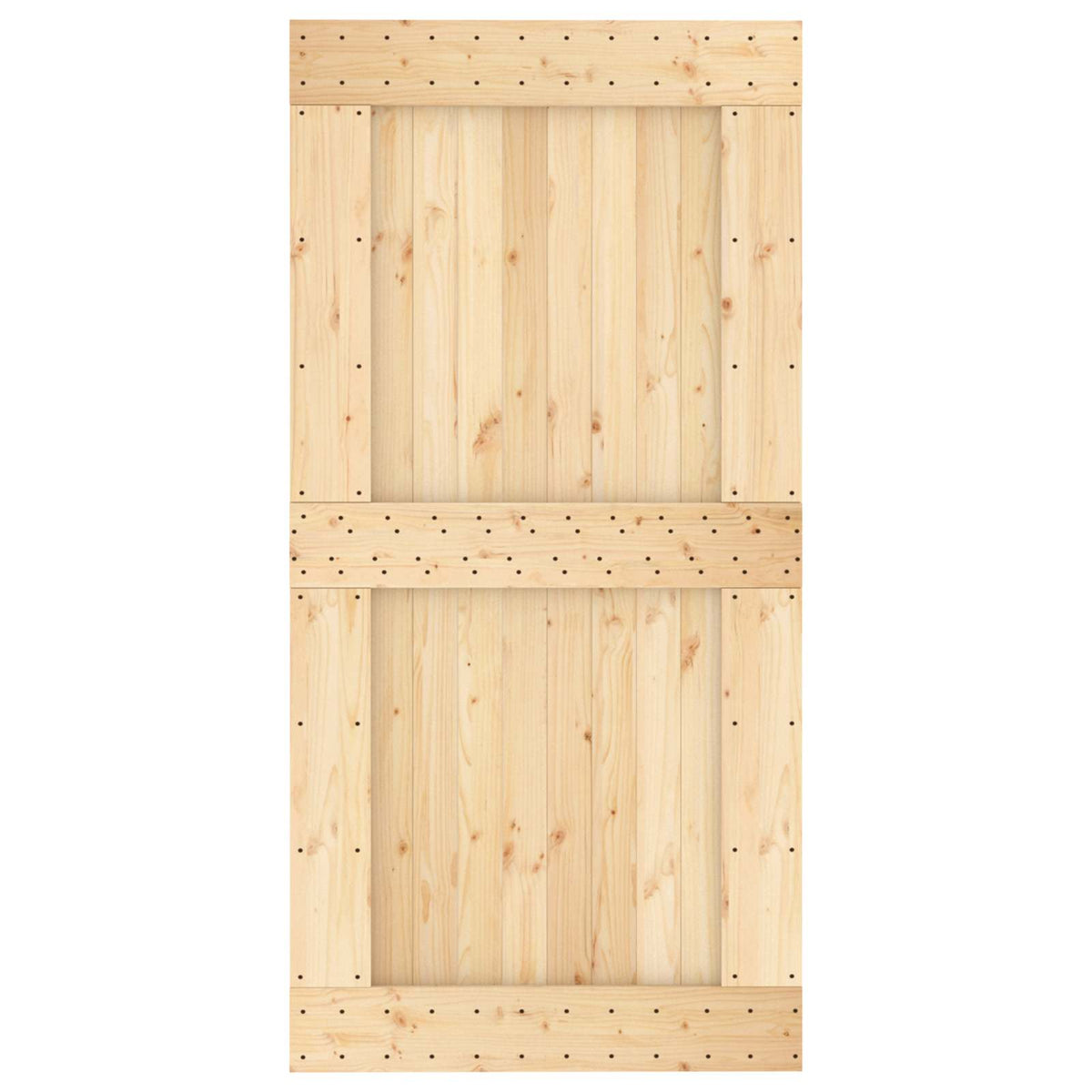 Skydedør Natur og hvid 100 x 210 cm Massivt Fyrretræ