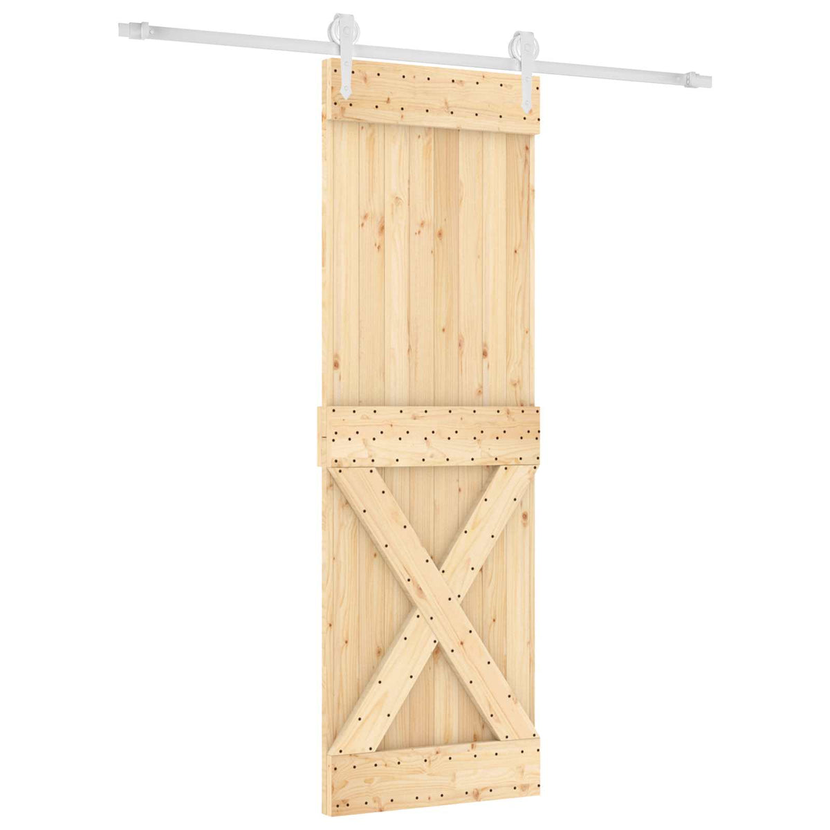 Skydedør 70 x 210 cm Massivt Fyrretræ (Ubehandlet)