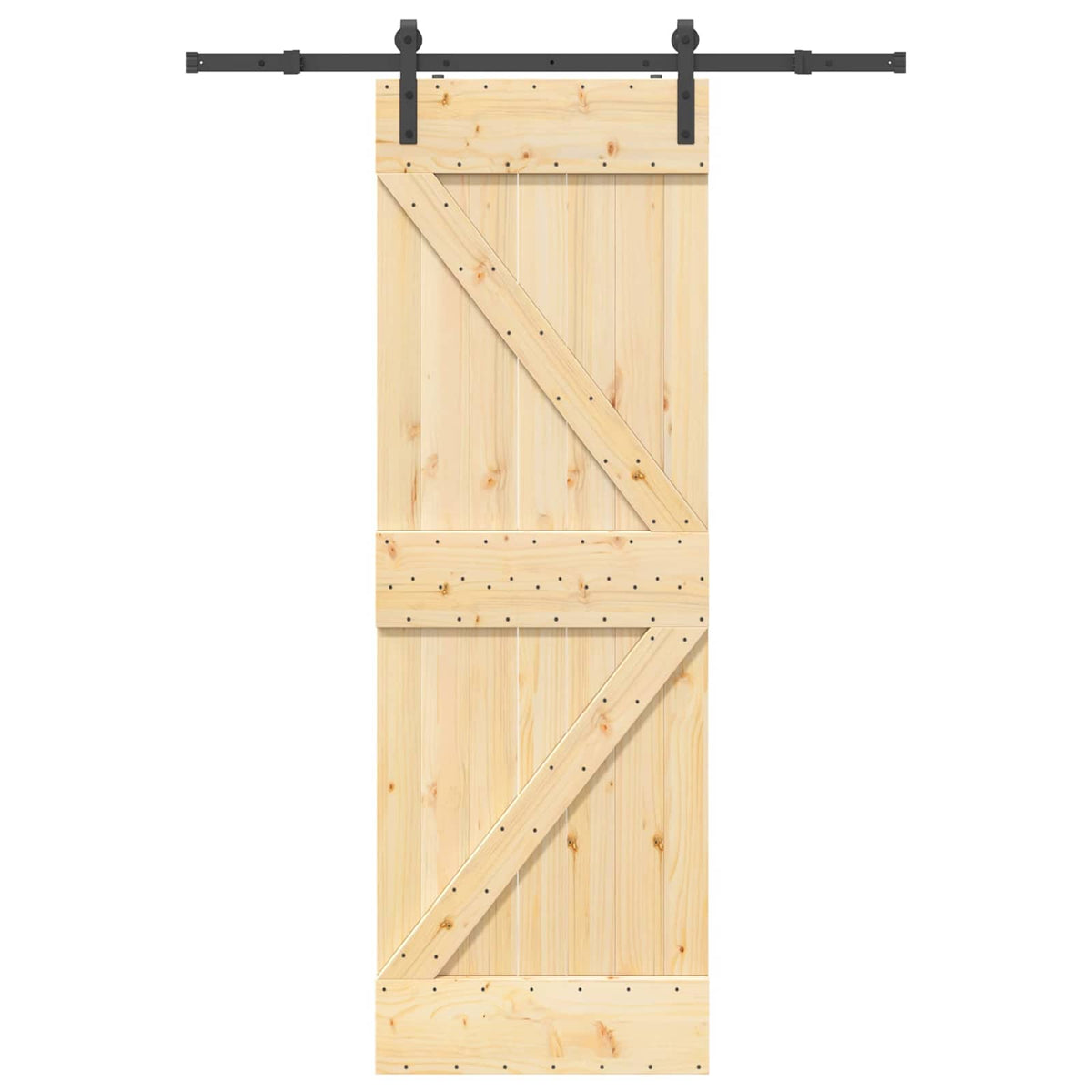 Skydedør NARVIK 70 x 210 cm (152,5 cm) Naturfarvet og sort