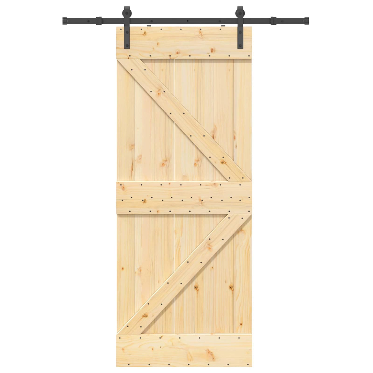 Skydedør NARVIK 85 x 210 cm (152,5 cm) Naturfarvet og sort