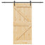 Skydedør NARVIK 80 x 210 cm (213,5 cm) Naturfarvet og sort
