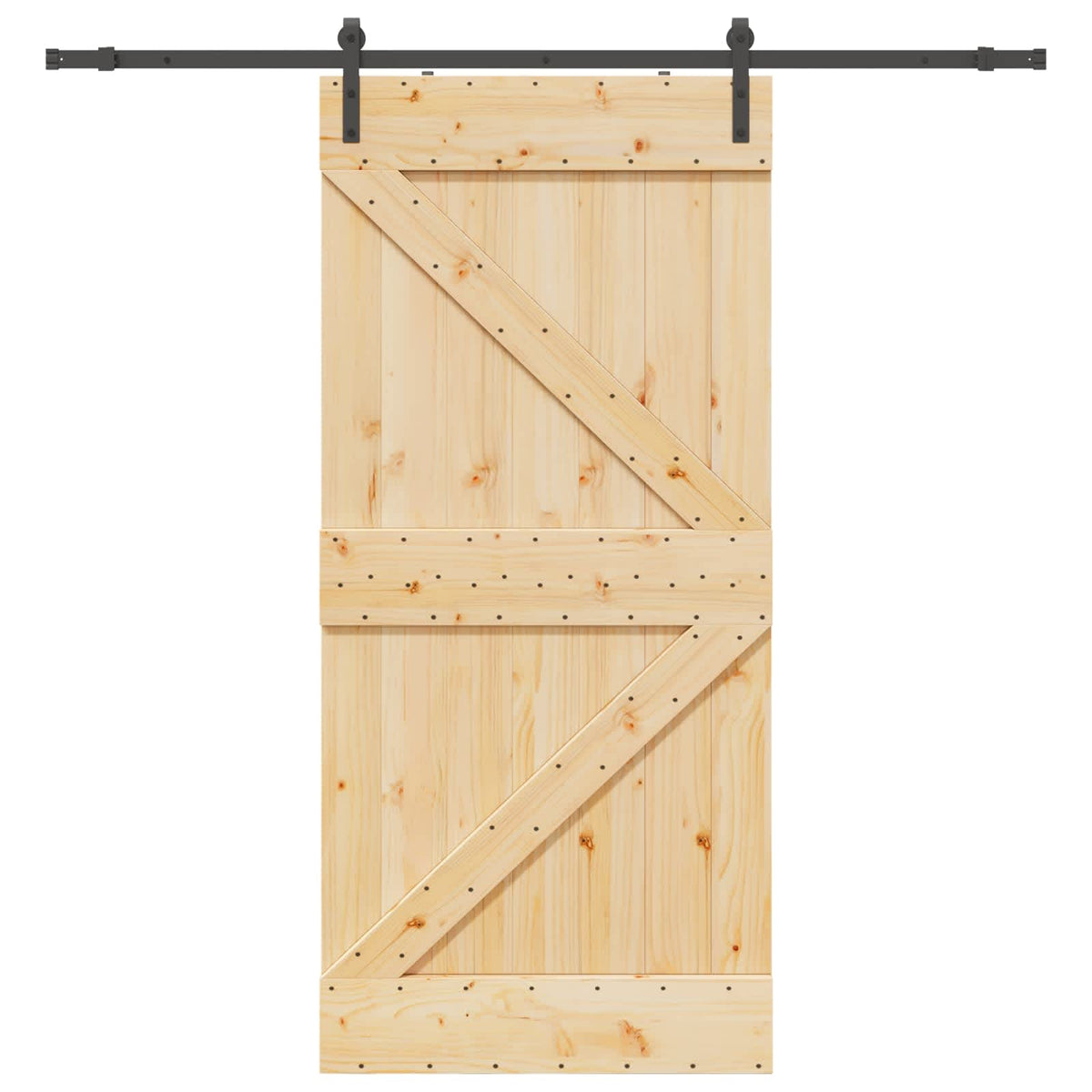 Skydedør NARVIK 80 x 210 cm (213,5 cm) Naturfarvet og sort