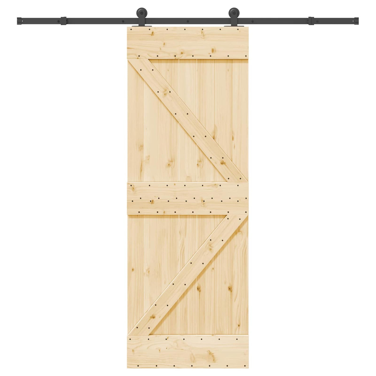 Skydedør NARVIK Naturfarvet og sort 70 x 210 cm (213,5 cm)