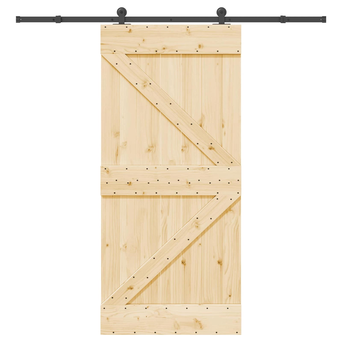 Skydedør NARVIK Naturfarvet og sort 95 x 210 cm (213,5 cm)