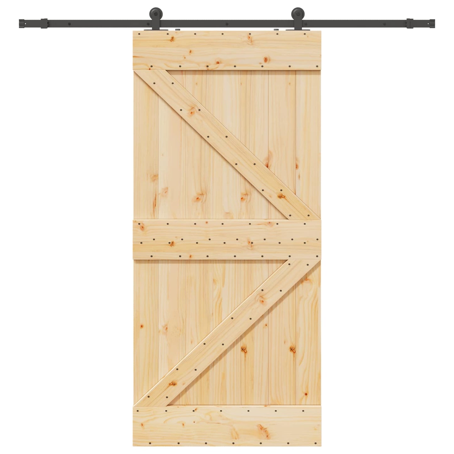 Skydedør NARVIK Naturfarvet og sort 80 x 210 cm (213,5 cm)