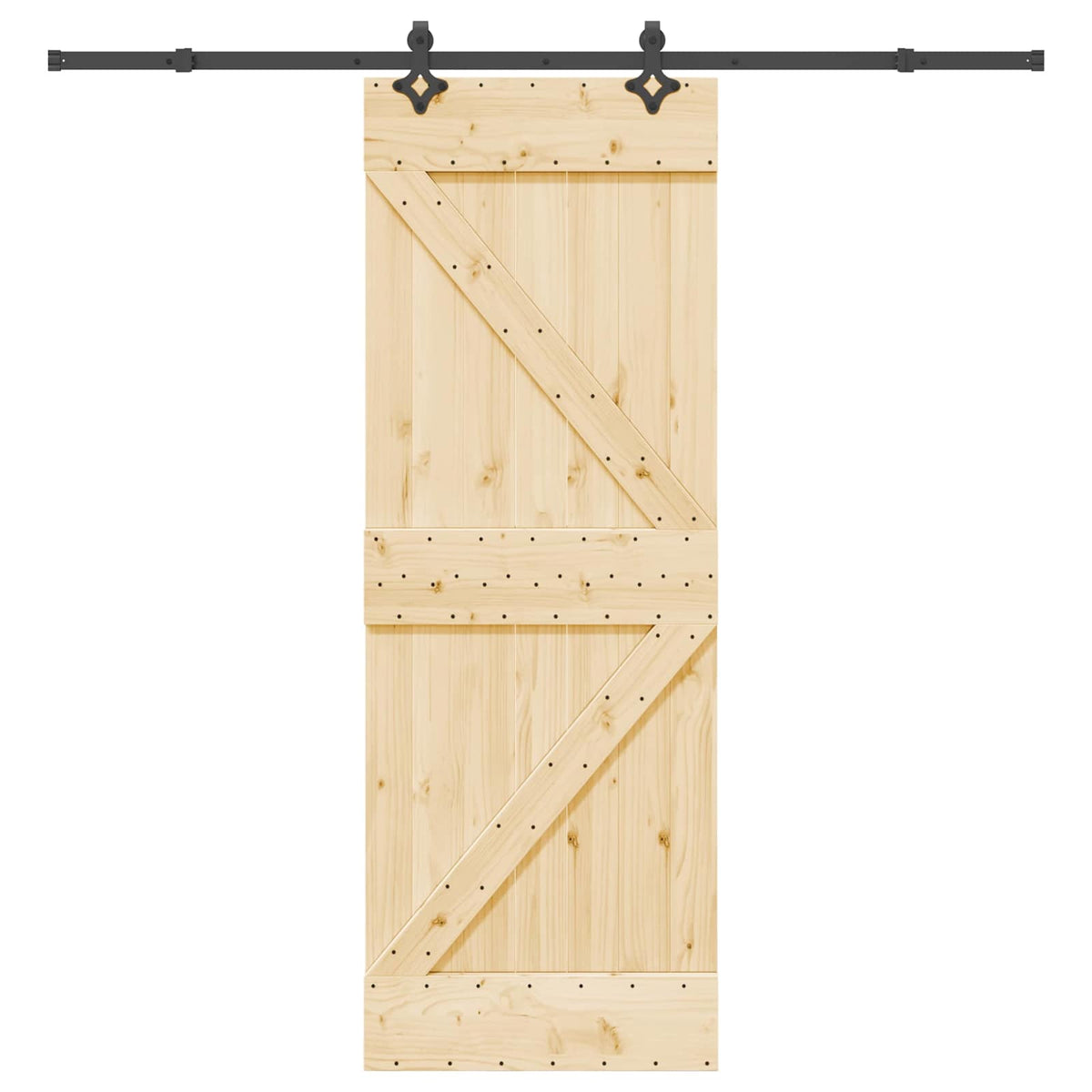 Skydedør NARVIK Naturfarvet og sort 70 x 210 cm (213,5 cm)