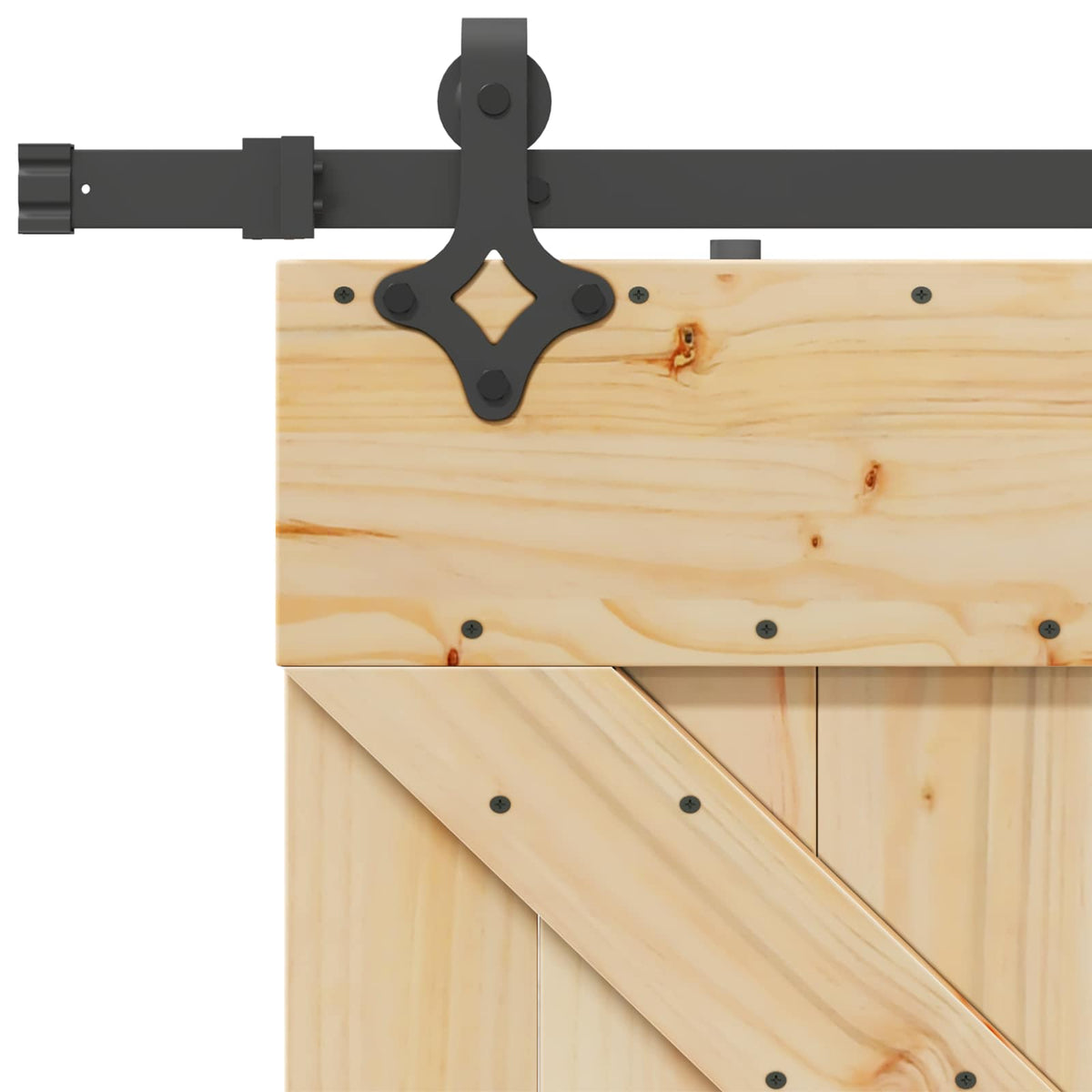 Skydedør NARVIK Naturfarvet og sort 90 x 210 cm (213,5 cm)