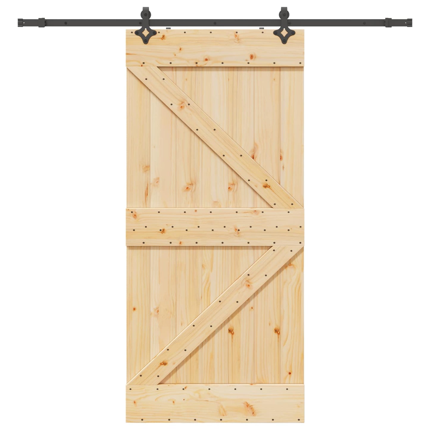 Skydedør NARVIK Naturfarvet og sort 90 x 210 cm (213,5 cm)