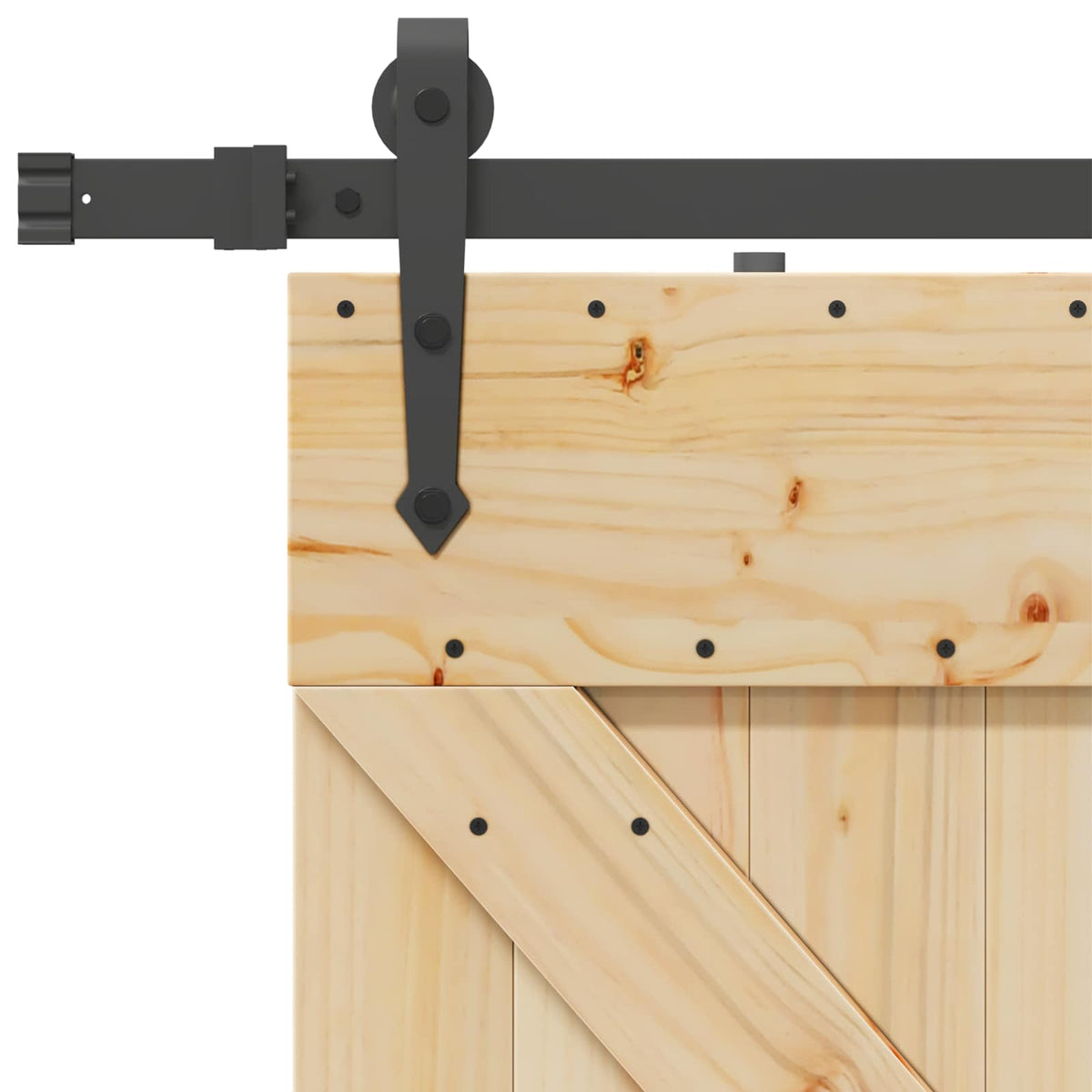 Skydedør NARVIK Naturfarvet og sort 80 x 210 cm (152,5 cm)