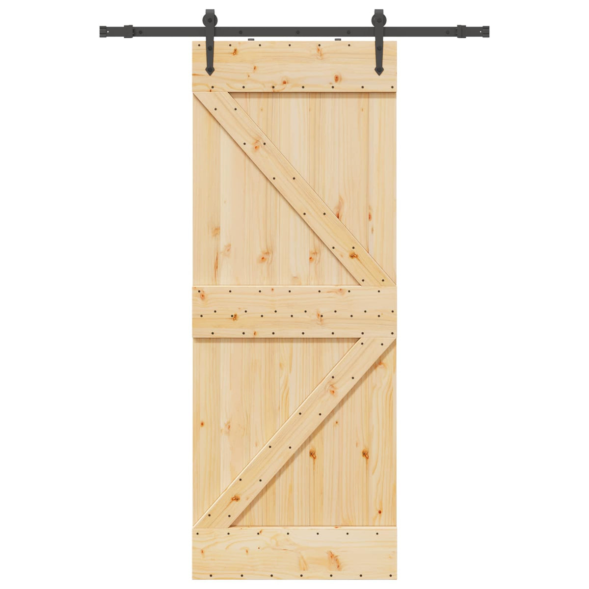 Skydedør NARVIK Naturfarvet og sort 80 x 210 cm (152,5 cm)