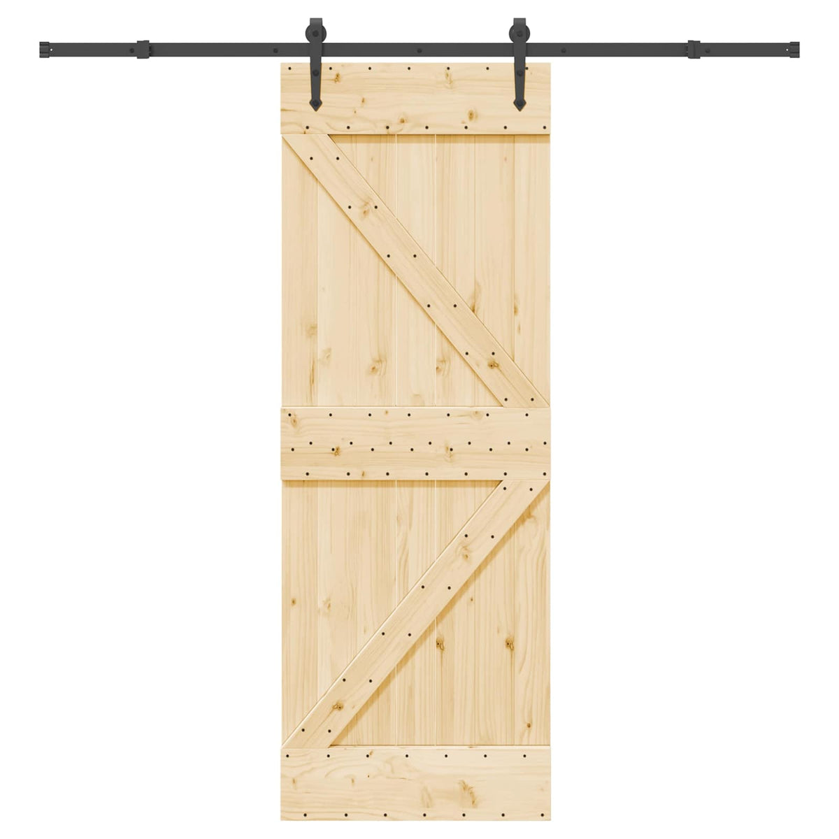 Skydedør NARVIK Naturfarvet og sort 70 x 210 cm (213,5 cm)
