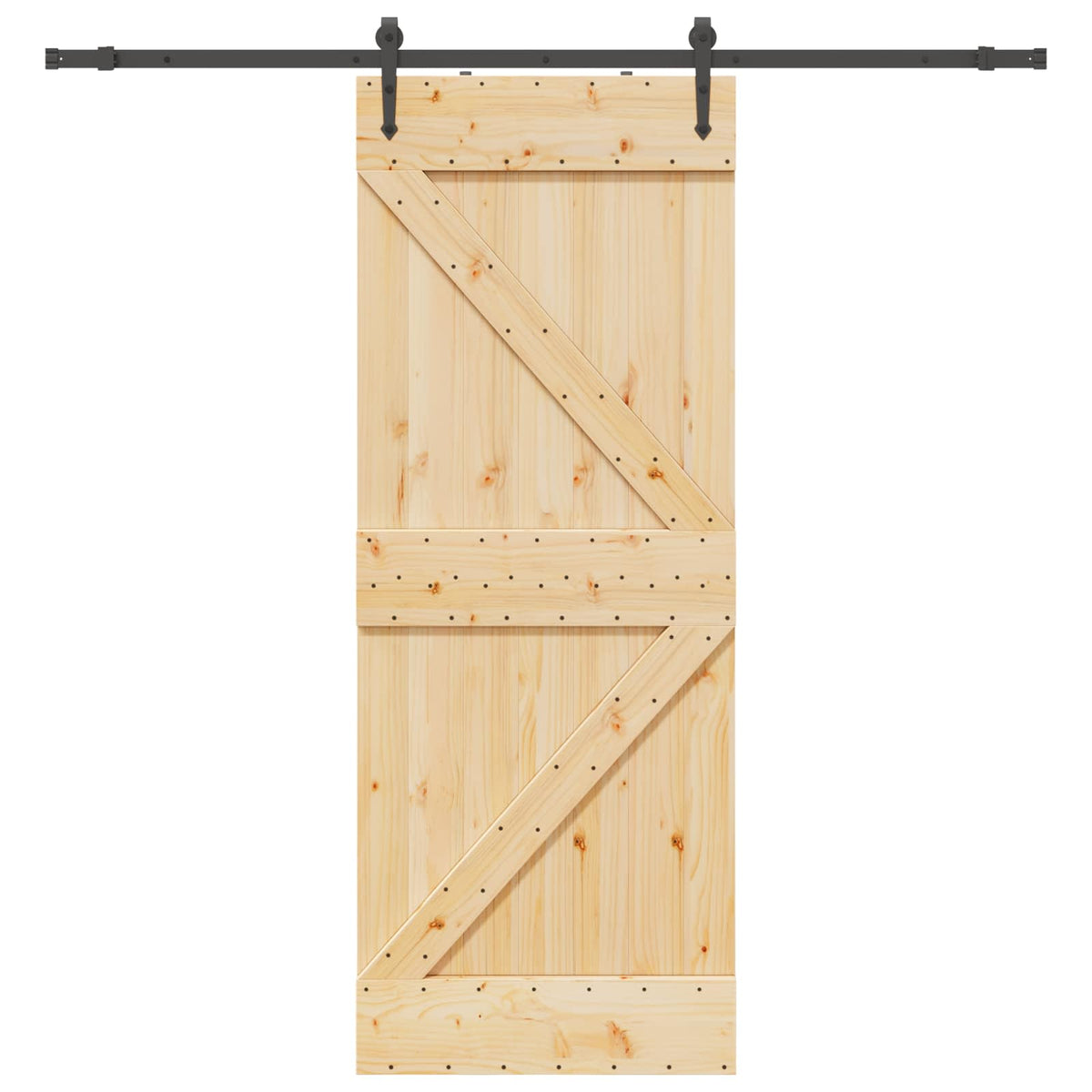 Skydedør NARVIK Naturfarvet og sort 80 x 210 cm (213,5 cm)