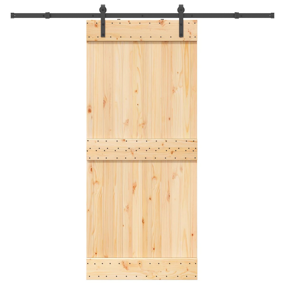 Skydedør NARVIK Naturfarvet og sort 90 x 210 cm (213,5 cm)