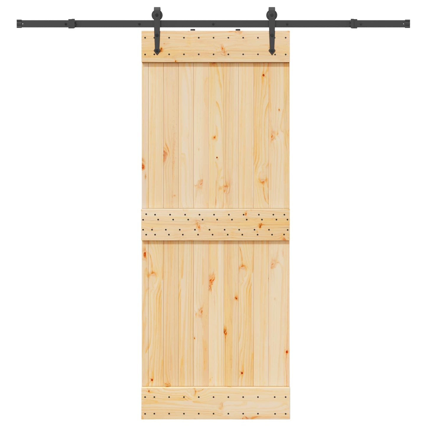 Skydedør NARVIK Naturfarvet og sort 80 x 210 cm (213,5 cm)