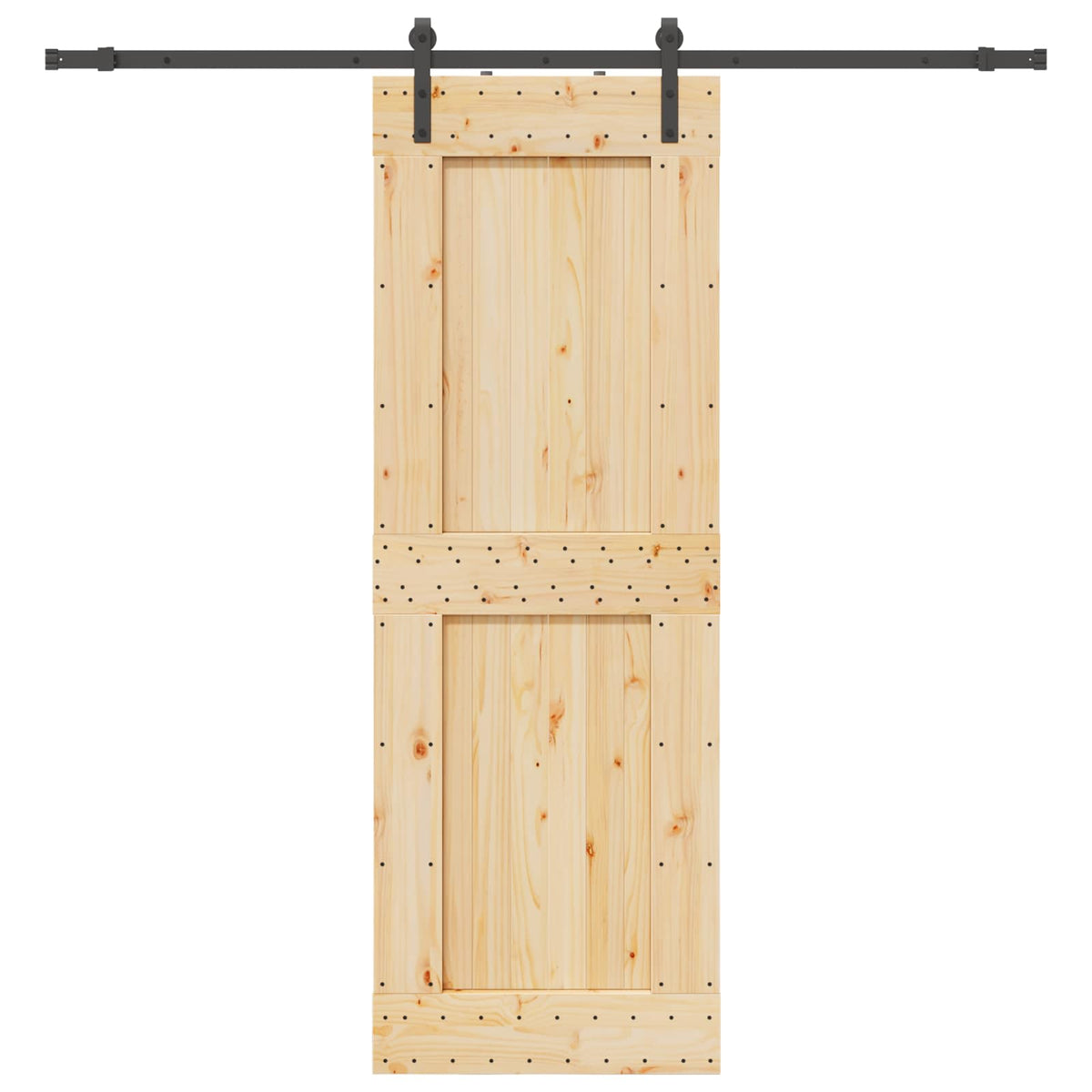 Skydedør NARVIK 80 x 210 cm (213,5 cm) Naturfarvet og sort