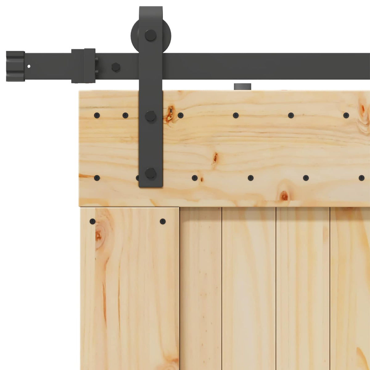 Skydedør NARVIK 85 x 210 cm (213,5 cm) Naturfarvet og sort