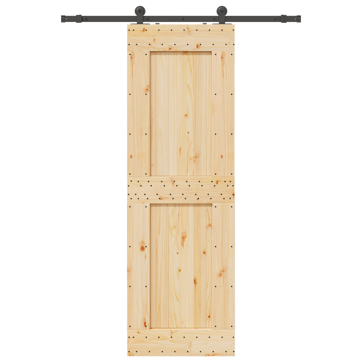 Skydedør NARVIK Naturfarvet og sort 70 x 210 cm (152,5 cm)