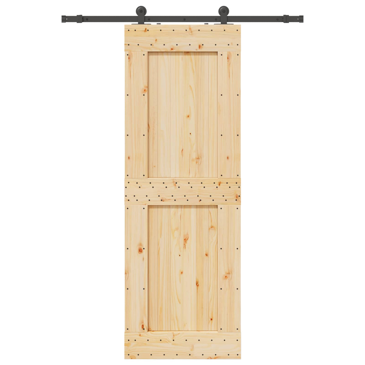 Skydedør NARVIK Naturfarvet og sort 80 x 210 cm (152,5 cm)