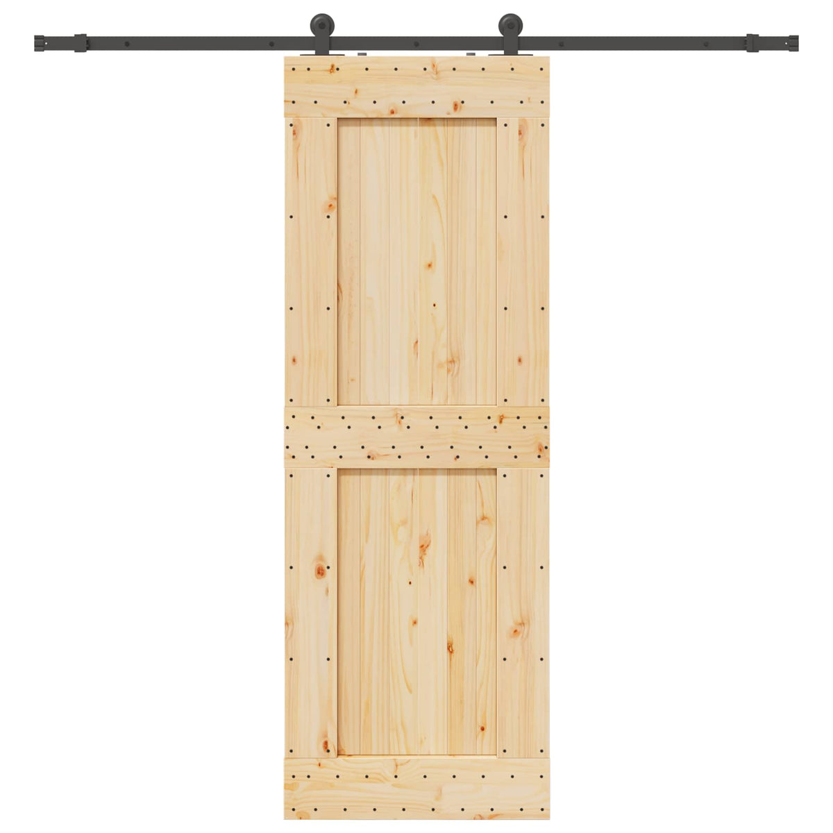 Skydedør NARVIK Naturfarvet og sort 80 x 210 cm (213,5 cm)