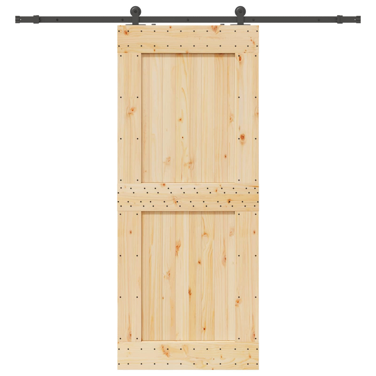 Skydedør NARVIK Naturfarvet og sort 95 x 210 cm (213,5 cm)