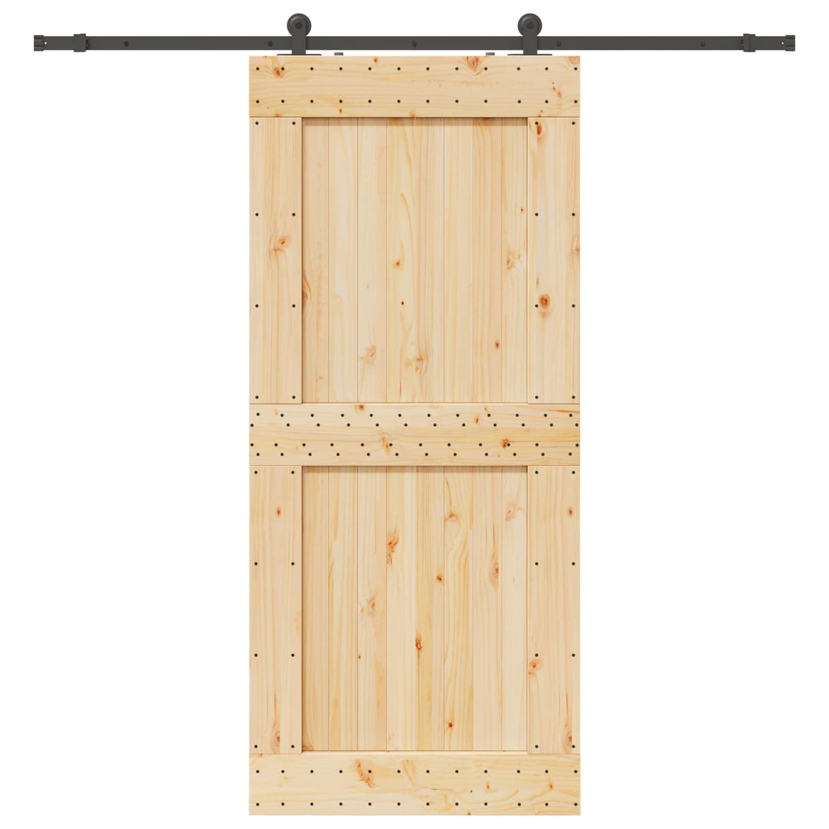 Skydedør NARVIK Naturfarvet og sort 100 x 210 cm (213,5 cm)
