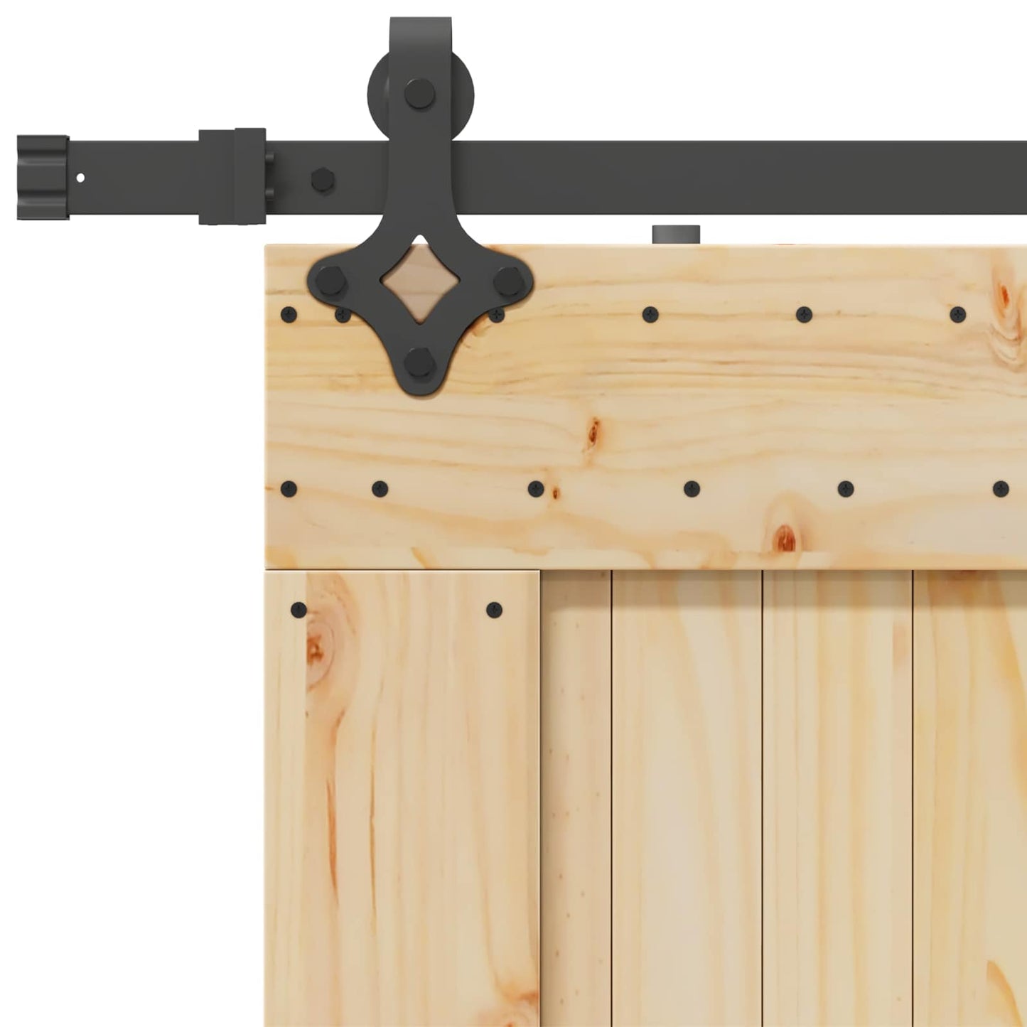 Skydedør NARVIK Naturfarvet og sort 80 x 210 cm (213,5 cm)