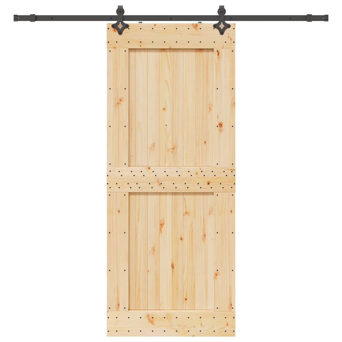 Skydedør NARVIK Naturfarvet og sort 95 x 210 cm (213,5 cm)