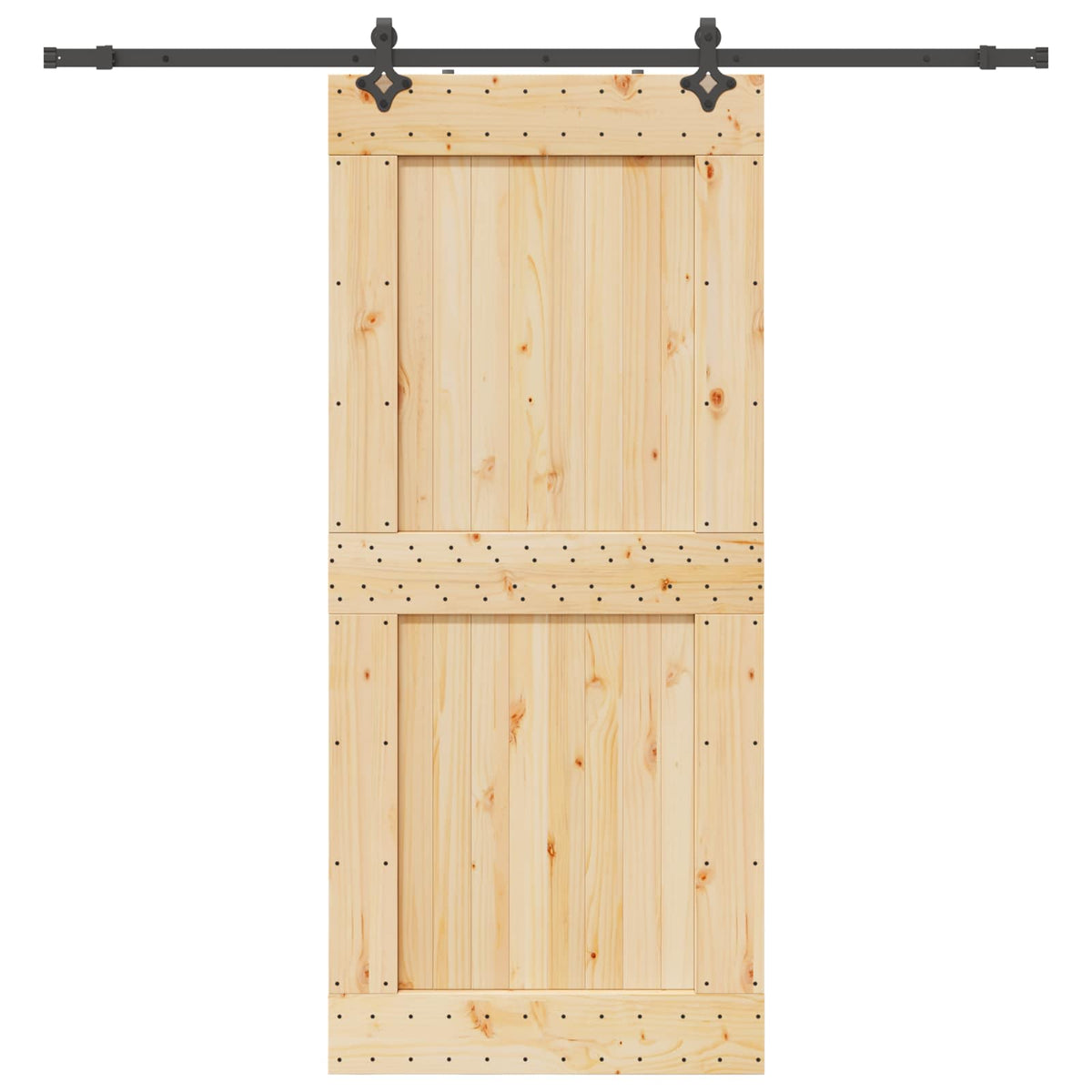 Skydedør NARVIK Naturfarvet og sort 100 x 210 cm (213,5 cm)