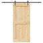 Skydedør NARVIK Naturfarvet og sort 100 x 210 cm (213,5 cm)