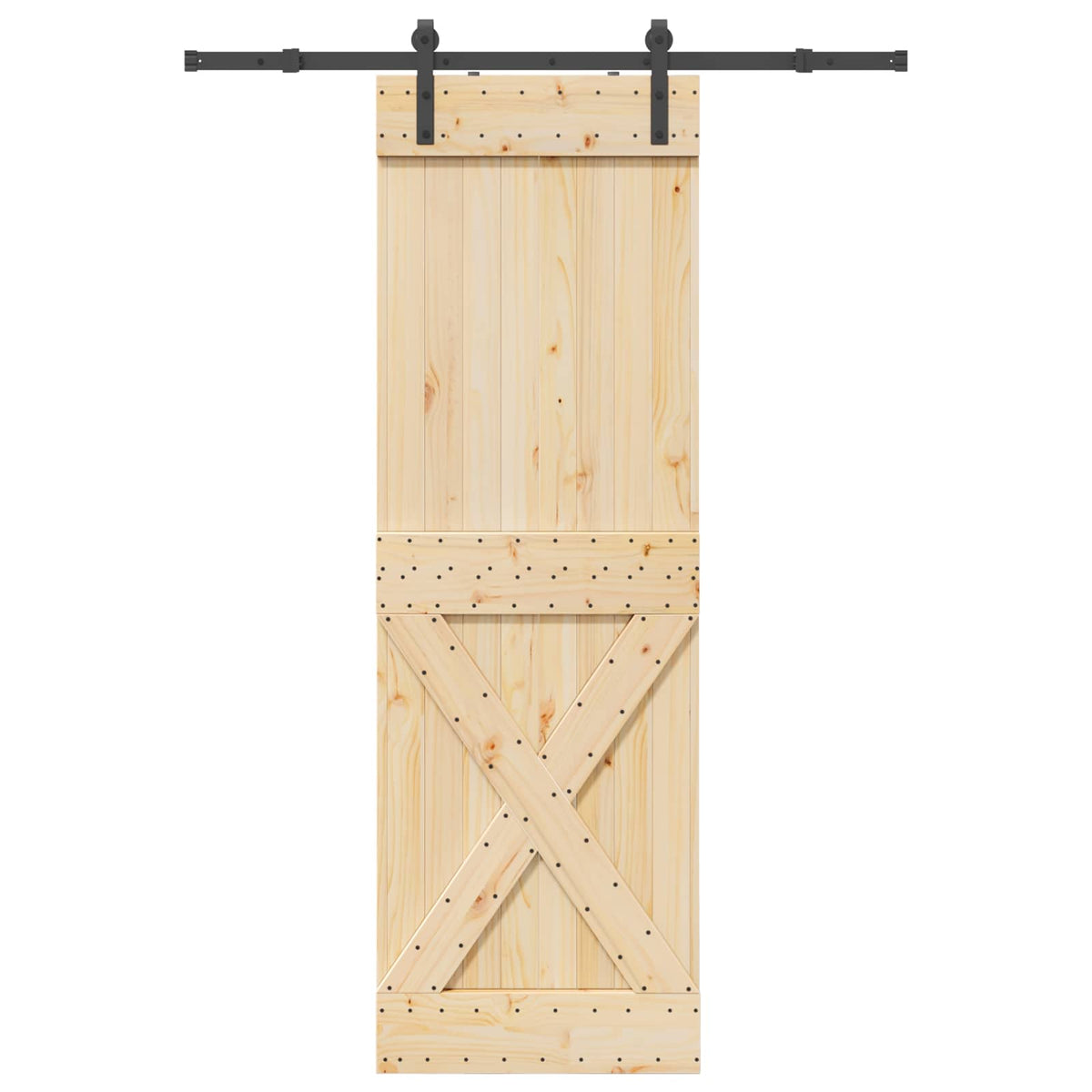 Skydedør NARVIK 70 x 210 cm (152,5 cm) Naturfarvet og sort