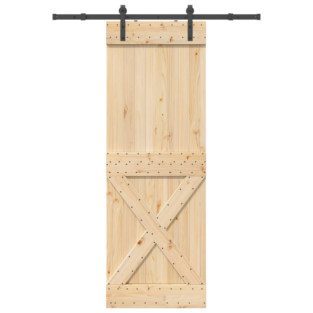 Skydedør NARVIK 80 x 210 cm (152,5 cm) Naturfarvet og sort