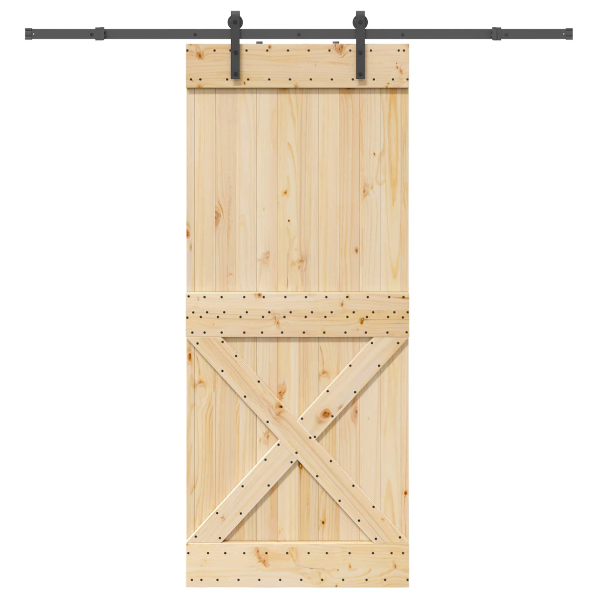 Skydedør NARVIK 90 x 210 cm (213,5 cm) Naturfarvet og sort