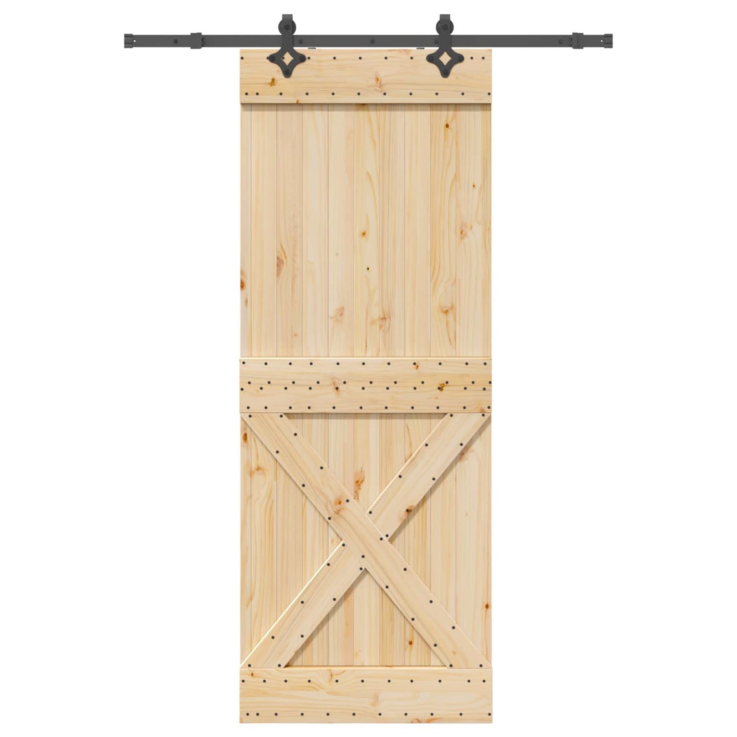 Skydedør NARVIK Naturfarvet og sort 85 x 210 cm (152,5 cm)