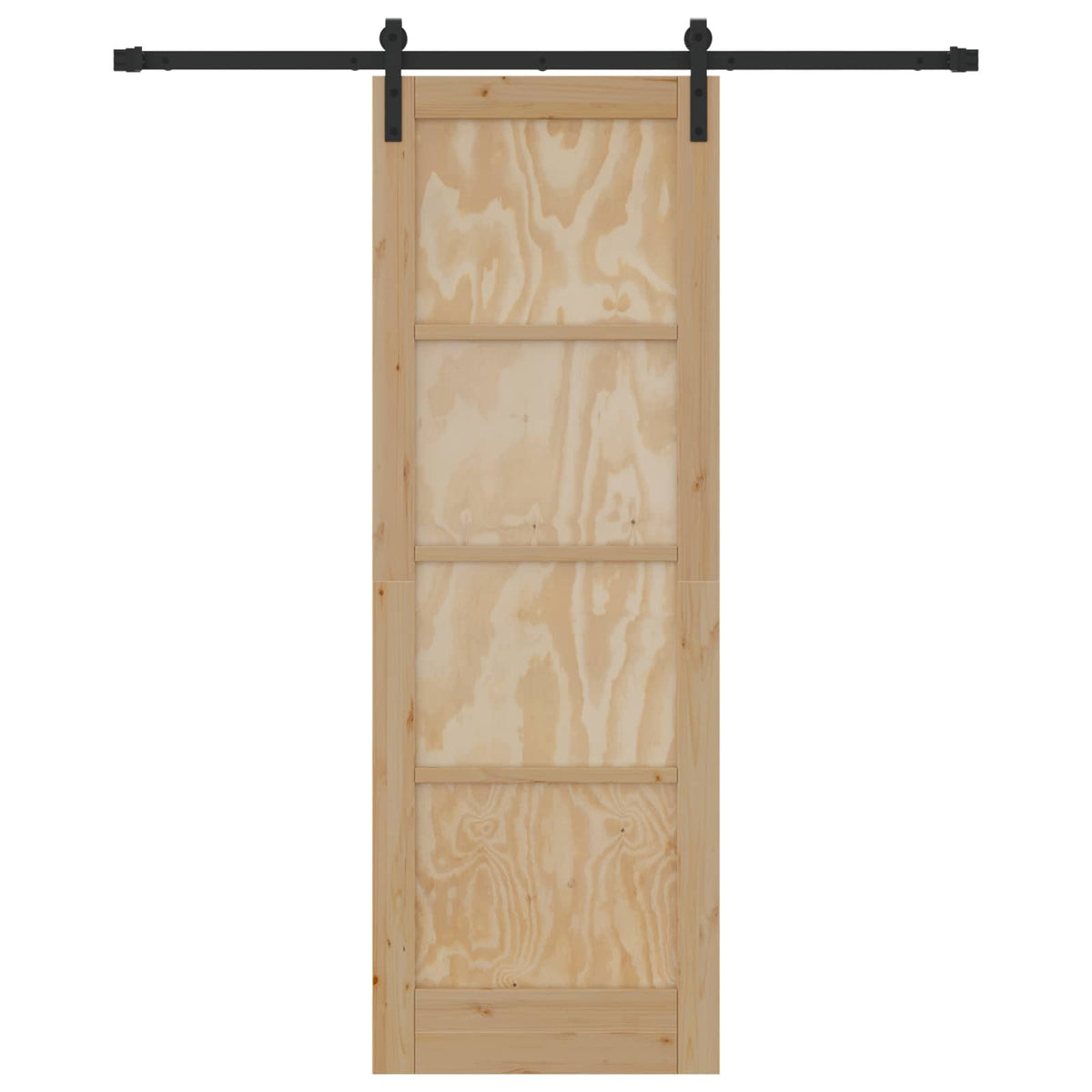Skydedør 73,5 x 211 cm Massivt fyrretræ Naturfarvet og sort
