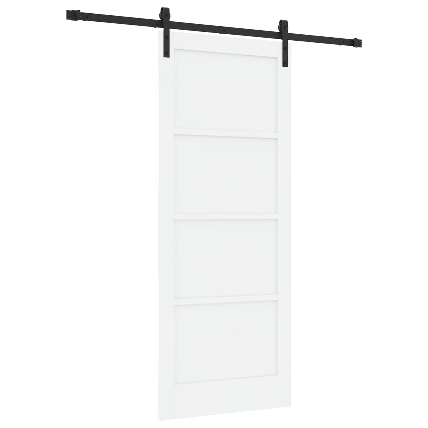 Skydedør 83 x 202 cm Massivt fyrretræ Hvid og sort