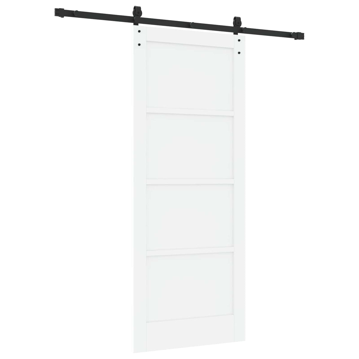Skydedør 83 x 202 cm Massivt fyrretræ Hvid og sort