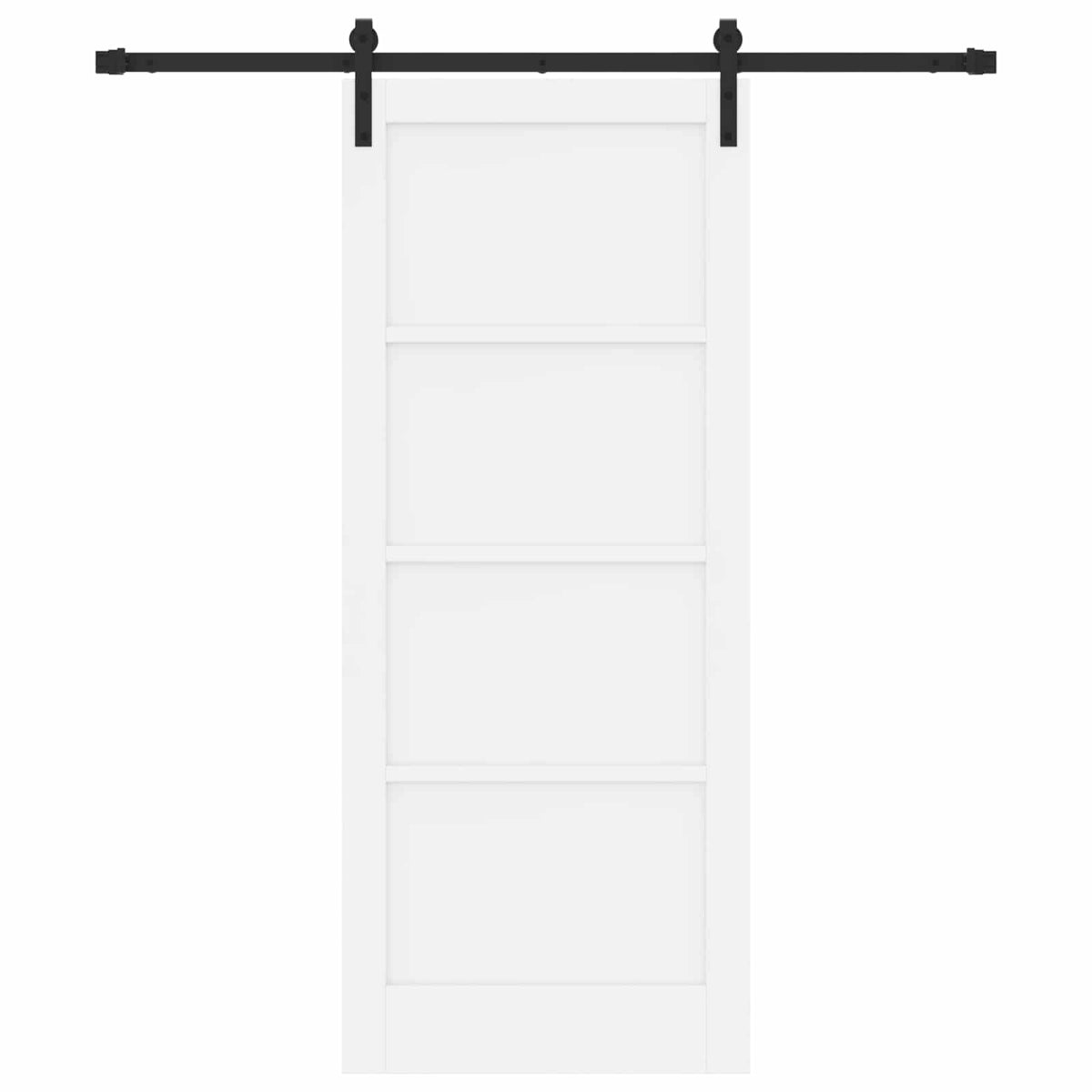 Skydedør 83 x 202 cm Massivt fyrretræ Hvid og sort