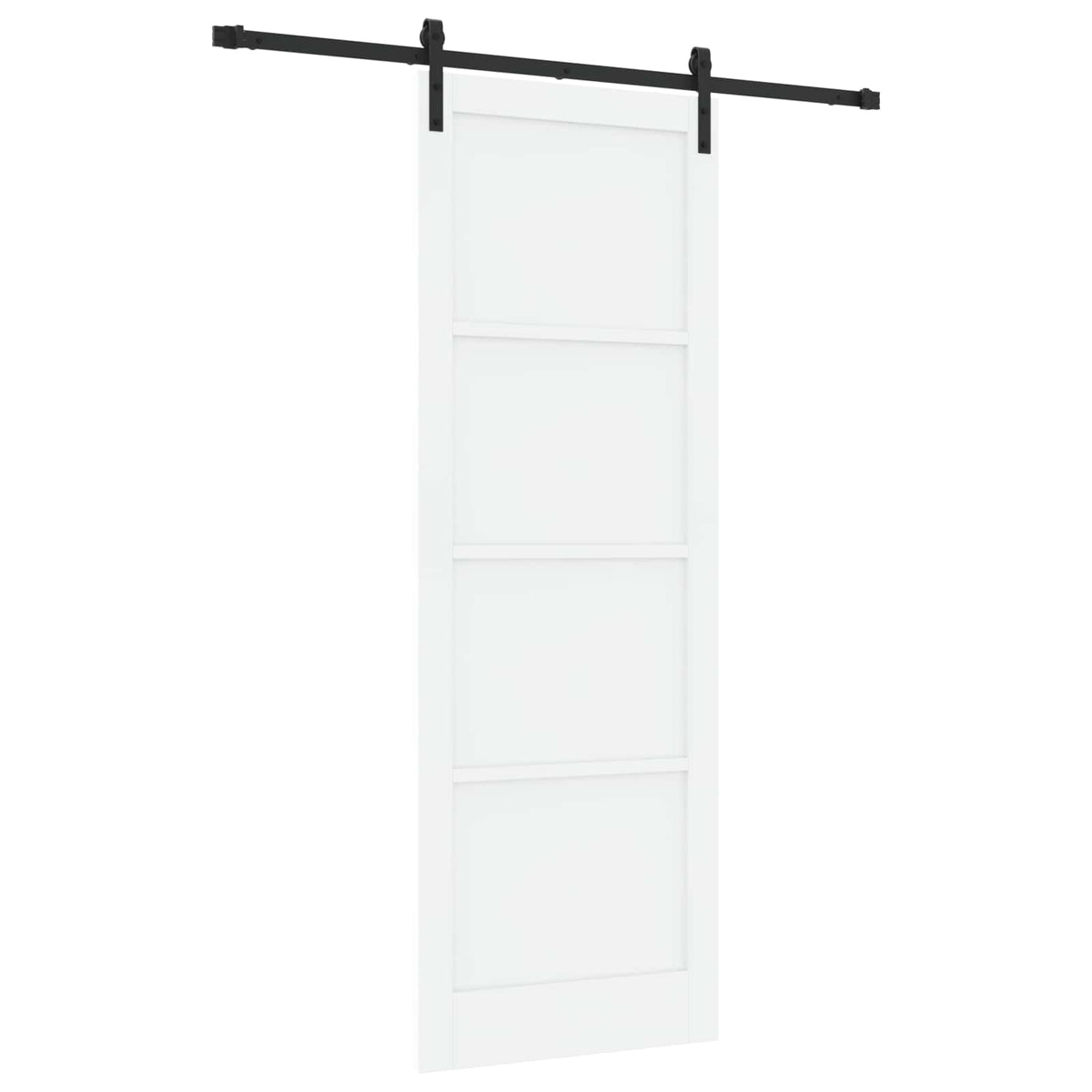 Skydedør 83 x 232 cm Massivt fyrretræ Hvid og sort